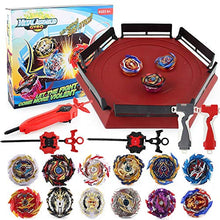 Load image into Gallery viewer, PWTAO Bey Battling Top Burst Launcher Grip Toy Blade Set Game with 1 Battling Top Stadium 12 Spinning Top Burst Gyros 3 Launchers Best Great Birthday for Boys Children Kids
