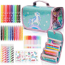 Load image into Gallery viewer, Amiti Lane Fruit Scented Markers Set with Unicorn Pencil Case With Augmented Reality Experience - STEM Toys Perfect Unicorn Gifts For Girls or For Art and Craft Coloring
