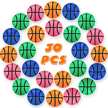 Load image into Gallery viewer, 30 Pieces Mini Basketball Party Favors Squishy Mini Stress Ball Basketball Bouncy Ball, Mini Foam Sports Ball, Basketball Stress Balls for School Reward, Party Bag Present (Green, Pink, Blue, Orange)
