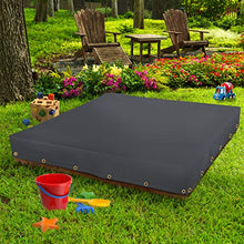 Load image into Gallery viewer, Sandbox Cover 12 Oz Waterproof - Sandpit Cover 100% Weather Resistant with Air Pocket &amp; Elastic for Snug Fit (Grey, 60&quot; W x 60&quot; D x 8&quot; H)
