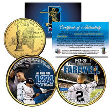 Load image into Gallery viewer, Derek Jeter Yankee Stadium Farewell NY State Quarters 2-Coin Set 24K Gold Plated

