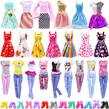 Load image into Gallery viewer, Ecore Fun 30 PCS Doll Clothes and Accessories 5 Fashion Clothes Sets 5 Fashion Skirts 10 Mini Dresses 10 Shoes Fashion Casual Outfits Set Perfect for 11.5 inch Dolls
