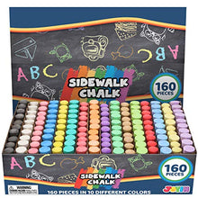 Load image into Gallery viewer, 160 PCS Washable Sidewalk Chalks Set Non-Toxic Jumbo Chalk for Outdoor Art Play, Painting on Chalkboard, Blackboard and Playground
