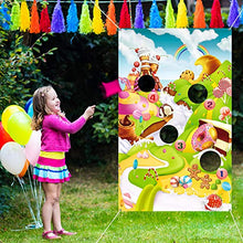 Load image into Gallery viewer, Happy Easter Day Ice Cream Cone Toss Game Candy Toss Game with 3 Bean Bags, Candy Party Land Games Candy Wonderland Sweet Adventures Candy Theme Wall Decoration for Children Lollipop Party Supplies

