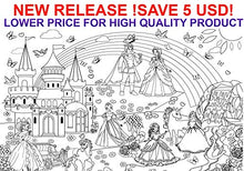 Load image into Gallery viewer, ALEX Art, Giant Coloring Poster - Princess Huge Posters to Color - Large Coloring Poster for Wall - Coloring Posters for Kids - Giant Coloring Pages - Jumbo Coloring Poster, Big 38.5&quot; x 26&quot;
