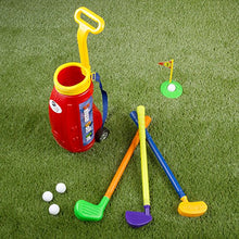 Load image into Gallery viewer, Hey! Play! Toddler Toy Golf Play Set with Plastic Bag, 2 Clubs, 1 Putter, 4 Balls, Putting Cup Indoor or Outdoor Use for Toddlers Boys and Girls
