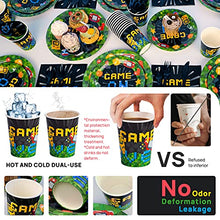 Load image into Gallery viewer, Video Game Party Supplies for Boys Kids Birthday Decorations Includes Plates Napkins Cups and Cutlery (24 Guests,168 Pieces)
