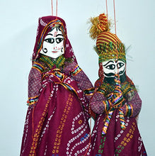 Load image into Gallery viewer, Ethnic Designer Colored Indian Handicrafts Rajasthani Puppet Pair
