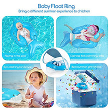 Load image into Gallery viewer, Yobeway Inflatable Baby Float with Canopy for Sun Protection, Safe Anti-Slip Bottom Support, Whale Tail Baby Swim Float Accessories with Air Pump &amp; 2 Bath Pool Toys for 6-36M.
