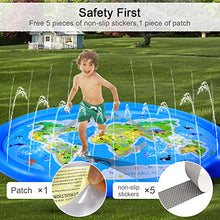 Load image into Gallery viewer, Zingiber sprinklers pad, Splash Pad, Sprinklers map Matte Outdoor Splash Play Mat with Education Fun, Cool Summer Essential Large Sprinkler Play Matte for Kids and Family Outdoor Activities
