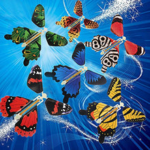 Load image into Gallery viewer, RINHOO 2-100Pcs Magic Fairy Flying in The Book/Card Butterfly Rubber Band Powered Wind Up Butterfly Toy Great Surprise Wedding Birthday Gift (20pcs)
