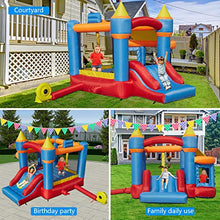 Load image into Gallery viewer, JSUN7 Kids Inflatable Bounce House with Ball Pit and Slide Outdoor Jumping Bouncer Jump Bouncy Castle with Ocean Balls, Carry Bag
