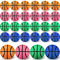 30 Pieces Mini Basketball Party Favors Squishy Mini Stress Ball Basketball Bouncy Ball, Mini Foam Sports Ball, Basketball Stress Balls for School Reward, Party Bag Present (Green, Pink, Blue, Orange)