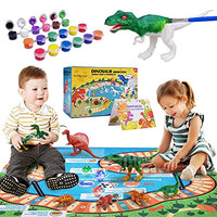Dinosaur Toys, Kids Dinosaur Toys - 3 Different Ways to Play, Dinosaur Play Mat, Dinosaur Painting Kit, Dinosaur Toys for Kids 3 4 5 6 7 8 9 10 Years Old