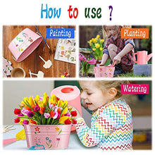 Load image into Gallery viewer, GINMIC Kids Gardening Tools with STEM Learning Guide, Washable Apron, Watering Can, Gardening Gloves, Shovel, Rake, &amp; Painting Accessories Beach Sand Toy? Kids Garden Tool Set for Toddler Age on up.
