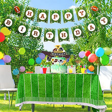 Load image into Gallery viewer, Football Birthday Party Decorations Supplies Soccer Party Supplies Include Football Birthday Banner Football Tablecloths Football Cupcake Toppers Football Hanging Swirls Balloons for Sports Birthday
