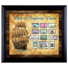 Load image into Gallery viewer, American Coin Treasures Ships on Stamps in Wall Frame
