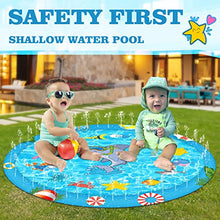 Load image into Gallery viewer, Splash Pad, 68&#39;&#39; Sprinkler for Kids Toddlers Outdoor Water Toys for Kids Ages 4-8, Kiddie Baby Pool for Outside Fun Summer Gifts for 3-12 Year Old Girls
