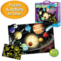 The Learning Journey Puzzle Doubles Glow in the Dark - Space - 100 Piece Glow in the Dark Preschool Puzzle (3 x 2 feet) - Educational Gifts for Boys & Girls Ages 3 and Up