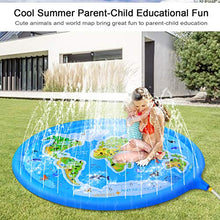 Load image into Gallery viewer, Zingiber sprinklers pad, Splash Pad, Sprinklers map Matte Outdoor Splash Play Mat with Education Fun, Cool Summer Essential Large Sprinkler Play Matte for Kids and Family Outdoor Activities
