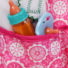 Load image into Gallery viewer, XADP 8 pcs Complete Doll Accessories Baby Diaper Bag Doll Bottle with Changing Set for Baby Dolls, Including Bottles, Diapers, Changing Pad, Bib and Doll Pacifier.
