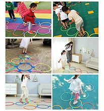 Load image into Gallery viewer, Hopscotch Game Kids Hopscotch Jumping Ring Game-10 Multi-Colored Plastic Rings and 10 Connectors for Indoor Or Outdoor Use-Fun Creative Play Set (Size : 3 Sets)
