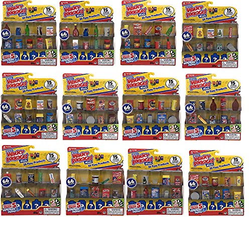 Wacky Packages Minis Series 1 - 15 Pc Display Pack Bundle Case of 12 - 180 Pieces Total