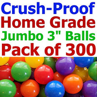 My Balls by CMS 300 pcs 3'' Jumbo Size Crush Proof Plastic Balls in Bright Colors - Phthalate Free BPA Free Non-Toxic Perfect Amount for a Pack 'n Play Playpen