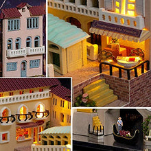 Load image into Gallery viewer, DIY Miniature Dollhouse Kit Bookstand Series Mini Book House World Wooden Handmade Kits Educational Toys Creative Room Decorations with Dust Cover and LED Furniture Doll House
