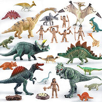 26 PCs Dinosaur Toys for Kids and Toddlers, Realistic Dino Figures People Figures, Dinosaur Playset for Party Favors, Boys, Girls, Easter Egg Fillers, Easter Basket Stuffers