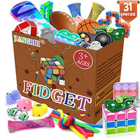 31 Pcs Fidget Toys Pack, Sensory Toys Bulk Fidgets Set, Stress Relief and Anti-Anxiety Tools for Kids Adults Boys Girls, Pinata Stuffers, Party Favors Treasure Box Classroom Prizes, Autistic ADHD Toys