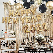 Load image into Gallery viewer, Aekopewera 2022 balloons, New Years Decorations 2022 with Gold Black Balloons for New Years Eve Party Supplies
