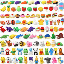 Load image into Gallery viewer, HINZER 100 Pack Animal Erasers for Kids Bulk Pull Apart Erasers 3D Puzzle Erasers Classroom Rewards and Prizes Class Treasure Box Kids Party Favors Back to School Supplies Gift
