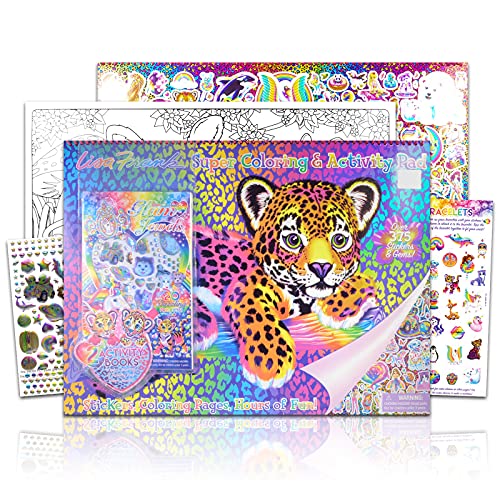 Lisa Frank Super Coloring and Activity Pad ~ Over 375 Colorful Stickers and Gems | 40+ Giant Coloring and Activity Pages and 20 Craft Projects (Lisa Frank Super Pack)