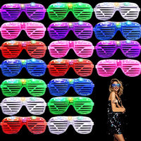 XIDAJIE 18 Pack LED Light Up Glasses Glow In The Dark Party Supplies, Shutter Shades Glow Sticks Glasses Party Gifts for Birthday Holiday Wedding