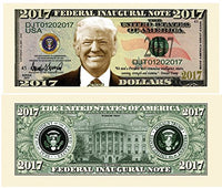 5 Donald Trump 2017 Federal Inaugural Presidential Dollar Bills Limited Edition with Bonus Thanks a Million Gift Card Set