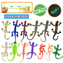 Load image into Gallery viewer, Lizards Toys,8 Piece Mini Rubber Lizard Set,Food Grade Material TPR Super Stretchy,With Learning Study Card Gift Bag-Realistic Lizard Figure Bathtub Squishy Toy-Gecko Iguana Chameleon Komodo Dragon
