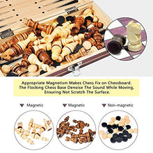 Load image into Gallery viewer, RiToEasysports 3 in 1 Magnetic Chess Set 9.1&quot; x 9.3&quot; Wooden Folding International Chess Set with Magnetic Chess Pieces
