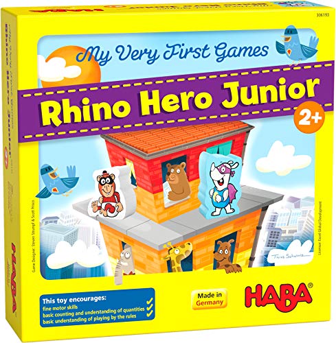 HABA My Very First Games Rhino Hero Junior - A Cooperative Stacking and Matching Game for 2 Years and Up