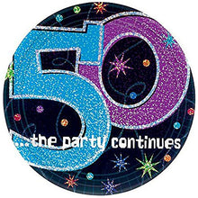 Load image into Gallery viewer, &quot;50 ...the party continues&quot; 9&quot; Prismatic Plates, Party Favor

