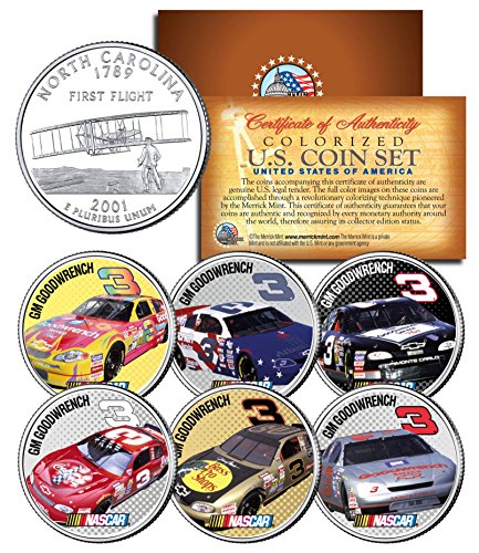 DALE EARNHARDT GM Goodwrench #3 NASCAR Race Cars NC Quarters U.S. 6-Coin Set
