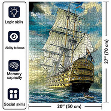 Load image into Gallery viewer, Jigsaw Puzzles 1000 Pieces for Adults, Discovery Age Puzzle, Excal! Bus,British Imperial Warships, Sailing Boat Across Atlantic,Vibrant Colors Well Cut Pieces Fits Challenge Family Puzzle Game
