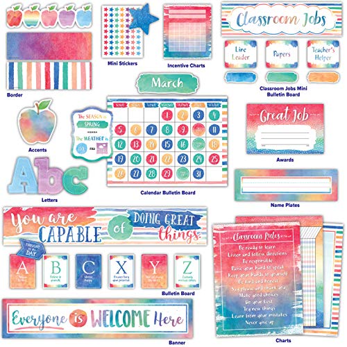 Teacher Created Resources Watercolor Classroom Kit (32405)
