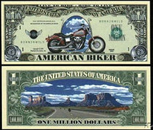 Load image into Gallery viewer, 100 American Biker Million Dollar Bills with Bonus Thanks a Million Gift Card Set
