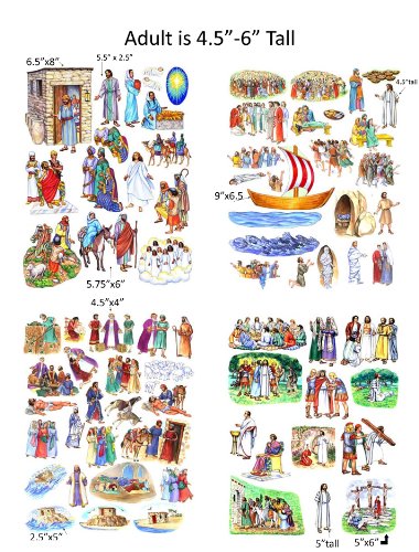 Story & Life of Jesus 13 Bible Stories Felt Figures for Flannel Board- Precut & Ready to Use!