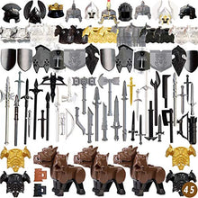 Load image into Gallery viewer, RAVPump 82Pcs Custom Medieval Ancient Rome Egypt Style Building Block Figure Weapon Shield Helmet Armor Kit Figure Weapon Kit for Minifigures- Compatible with Major Brands
