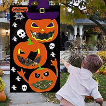Load image into Gallery viewer, qiguch66 Kids Halloween Games Party Decorations Throwing Games Halloween Pumpkin Ghost Hanging Banner Toss Game with 3 Bean Bags C
