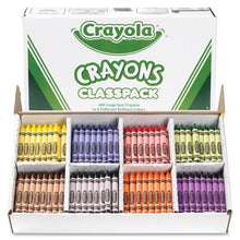 Load image into Gallery viewer, Crayola Classpack Crayons - Wax Color: Red, Blue, Yellow, Orange, Green, Purple, Brown, Black, Violet - 400 / Box
