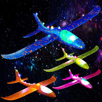 Lotiang 4 Pack Airplane Toys, 16 INCH Manual Foam Flying Glider Throwing Planes Model Air Plane Two Flight Modes Aircraft for Boys Girls (Multicolored)