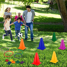 Load image into Gallery viewer, unanscre 31PCS 3 in 1 Carnival Outdoor Games Combo Set for Kids, Soft Plastic Cones Bean Bags Ring Toss Game, Gift for Birthday Party/Xmas
